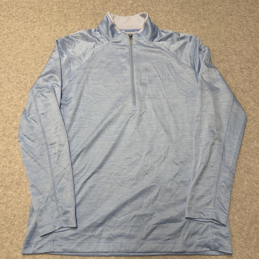 IBKUL Pullover Mens Medium Blue 1/4 Zip Long Sleeve UPF 50 Sun Shirt Performance